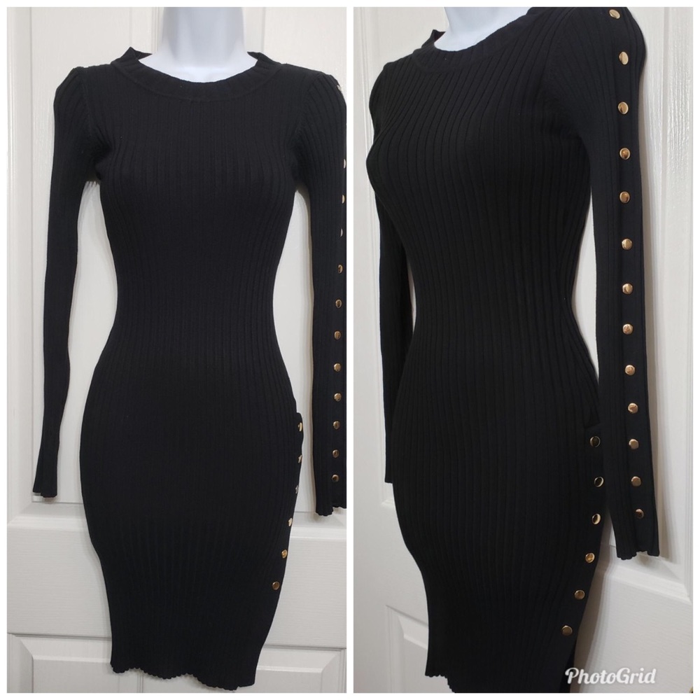 Naked Wardrobe Loosen up my buttons mini Dress